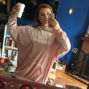 pink velvet oversized jacket